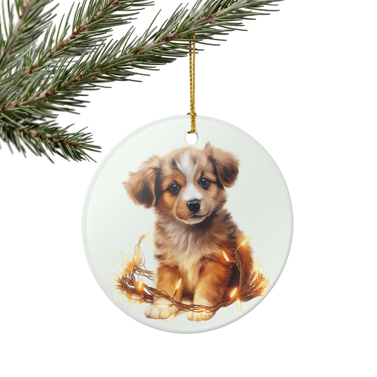 Adorable Puppy Christmas Ceramic Ornament     Item #907767