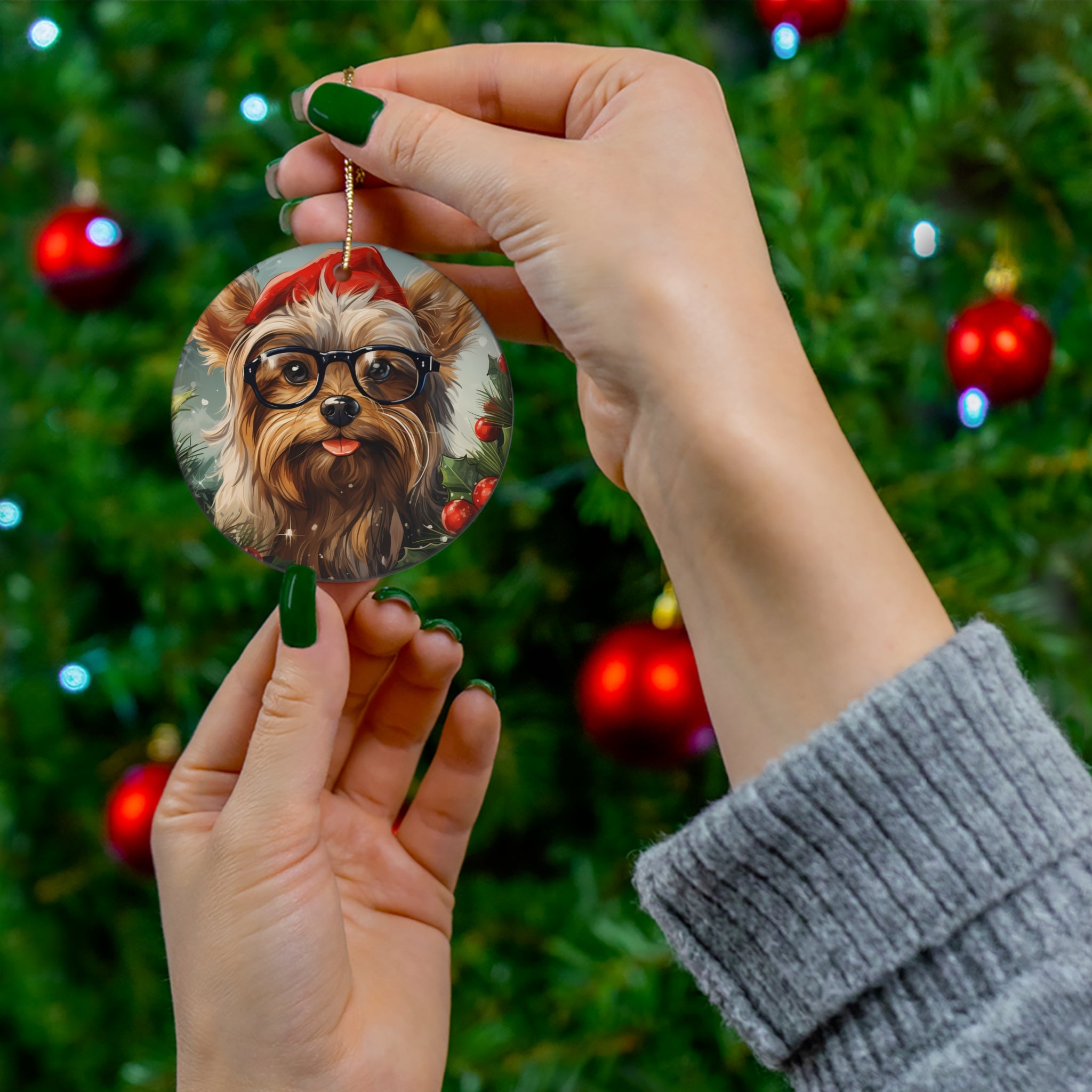 Dog Ceramic Disc Ornament          Item #361354