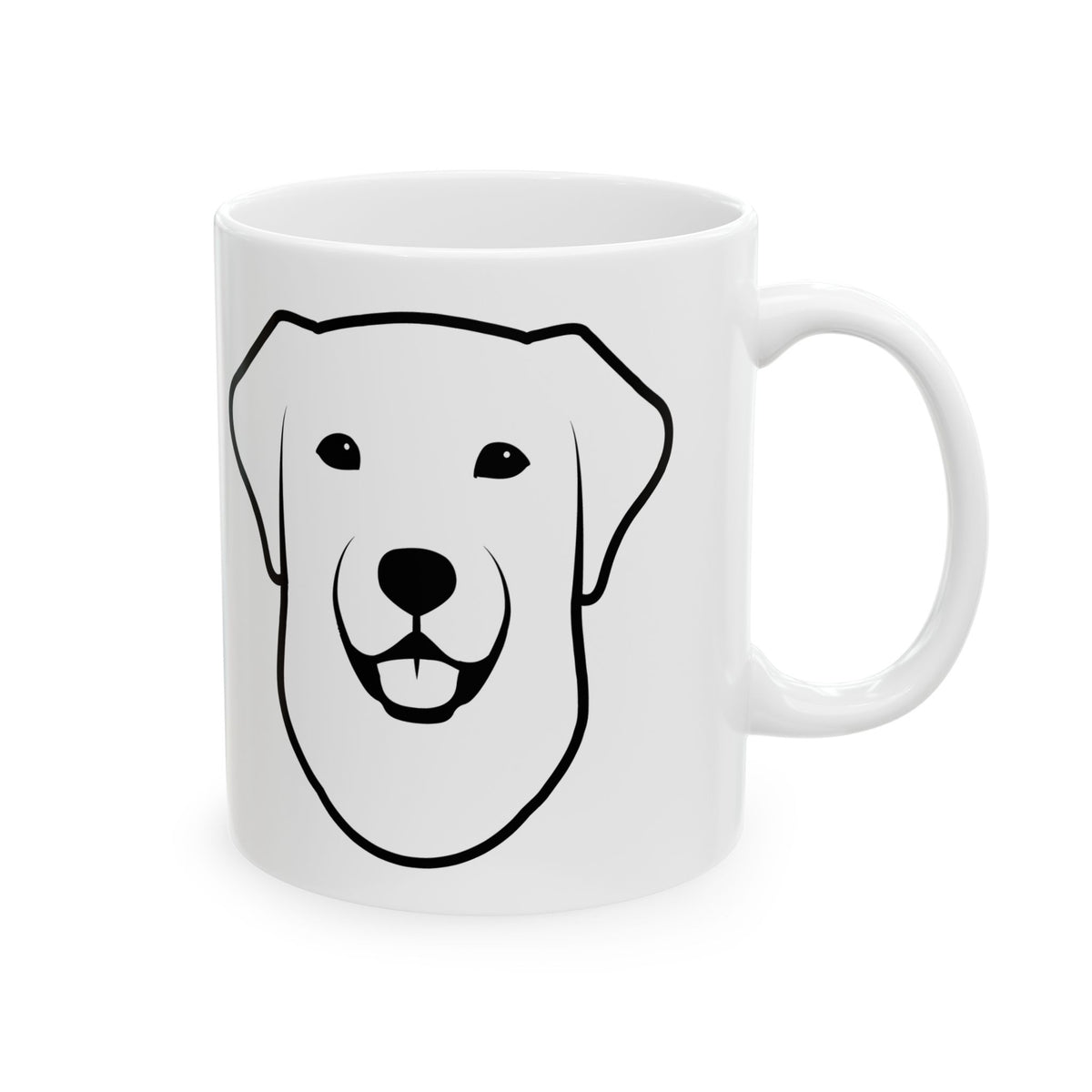 Minimalist Labrador Dog Face Ceramic Mug — Cute Black Line Pet Coffee Cup 11oz   Item #5065