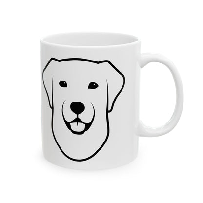Minimalist Labrador Dog Face Ceramic Mug — Cute Black Line Pet Coffee Cup 11oz   Item #5065