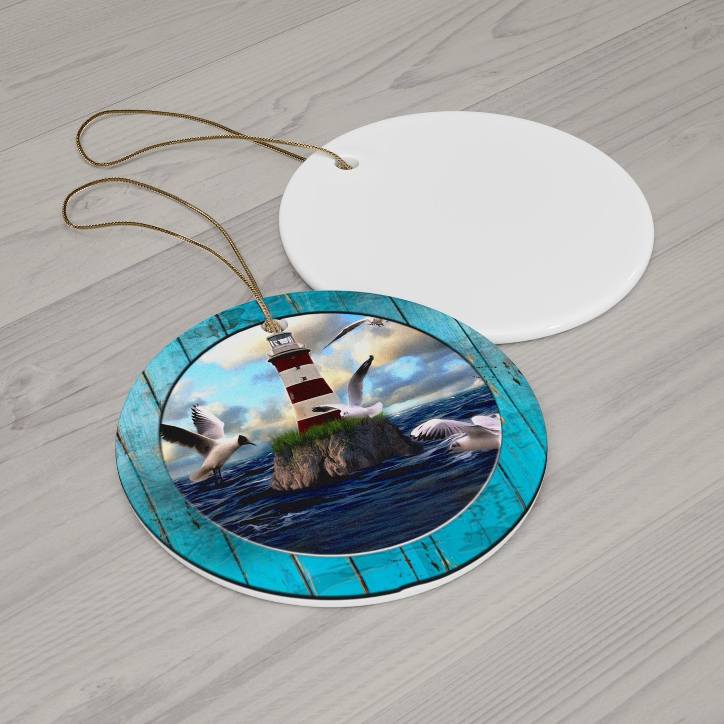 Lighthouse Ceramic Disc Ornament      Item #6796599