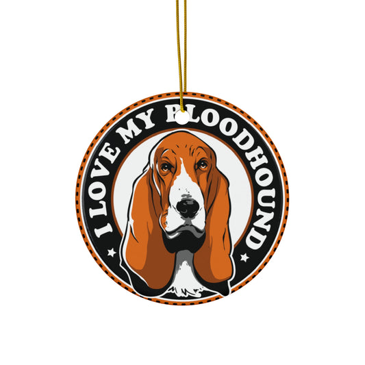 Bloodhound Love Ceramic Disc Ornament        Item #8769896