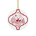 Deers In The Snow Ceramic Disc Ornament        Item #3092534