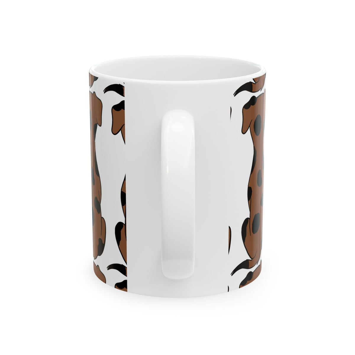 Brown Spot Dachshund Pattern Ceramic Mug 11oz   Item #31666