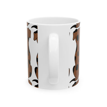 Brown Spot Dachshund Pattern Ceramic Mug 11oz   Item #31666