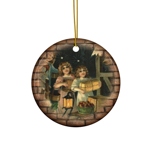 Christmas Kids Ceramic Disc Ornament        Item #9883906