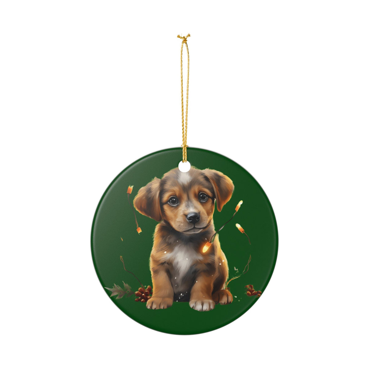 Ceramic Puppy Christmas Ornament  Item #959858