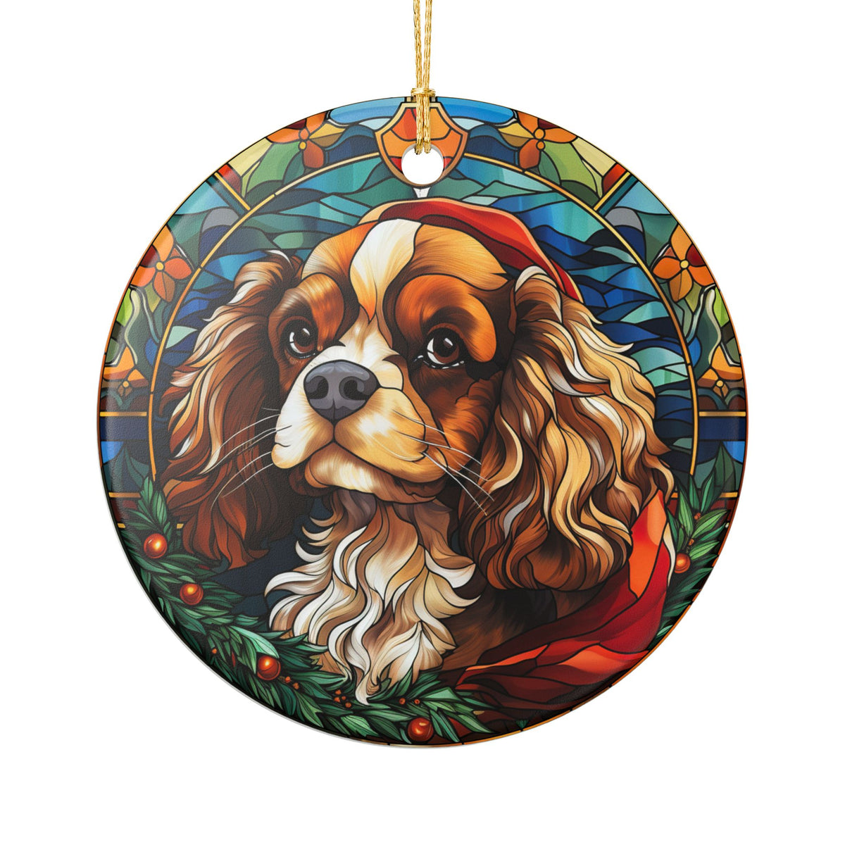 Cavalier King Charles Spaniel Dog Christmas Ceramic Ornament Item #119045