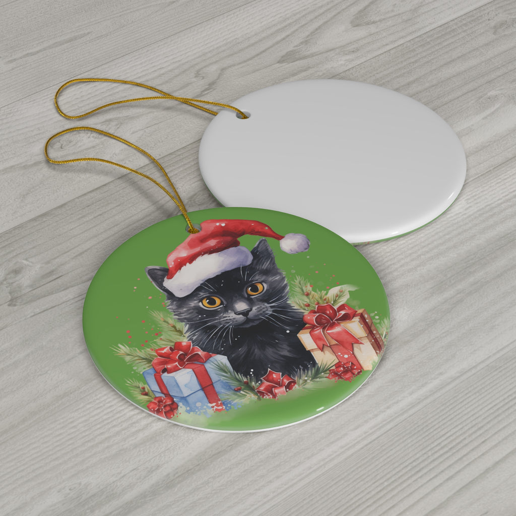 Ceramic Ornament - Christmas Cat      Item #3787103 - Buckshot's Bargain Barn