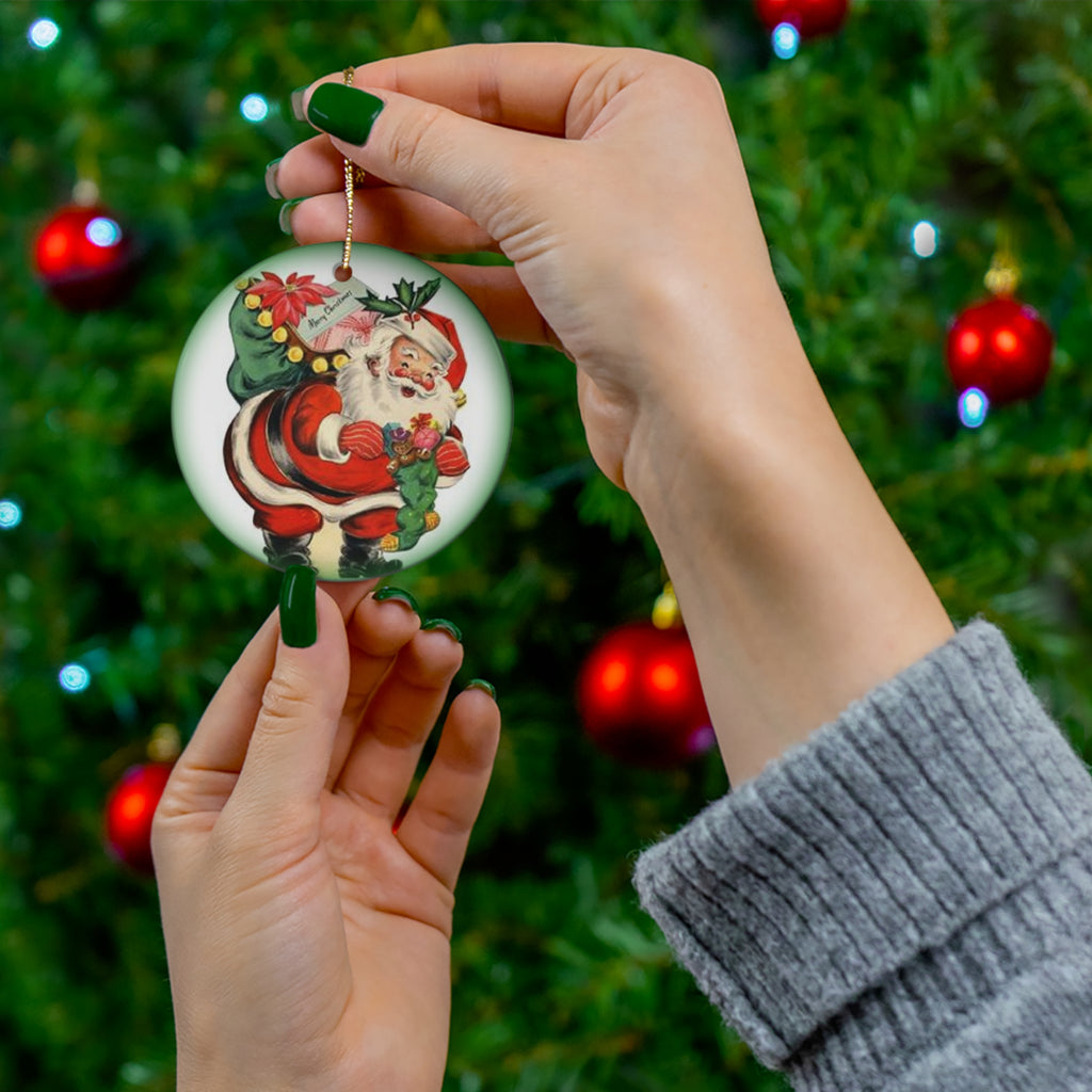 Santa Ceramic Disc Ornament        Item #2933895