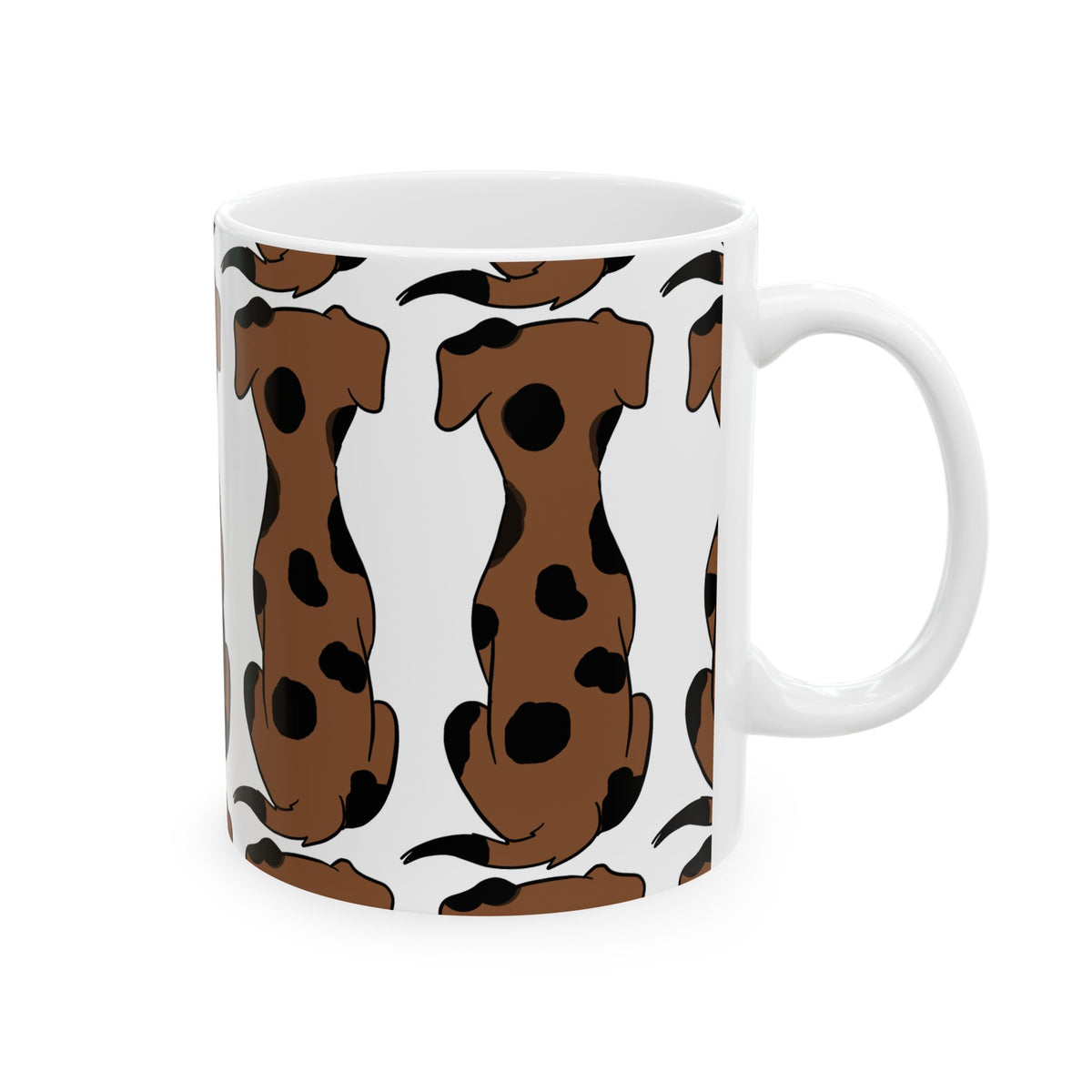 Brown Spot Dachshund Pattern Ceramic Mug 11oz   Item #31666