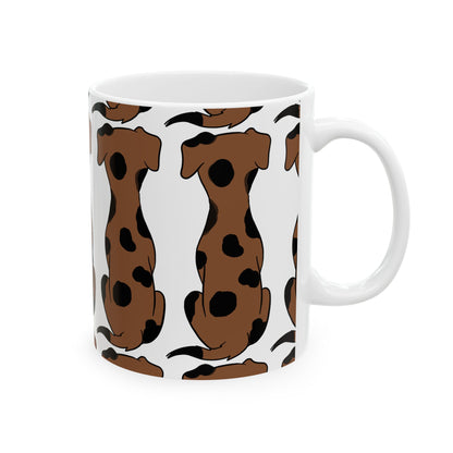 Brown Spot Dachshund Pattern Ceramic Mug 11oz   Item #31666
