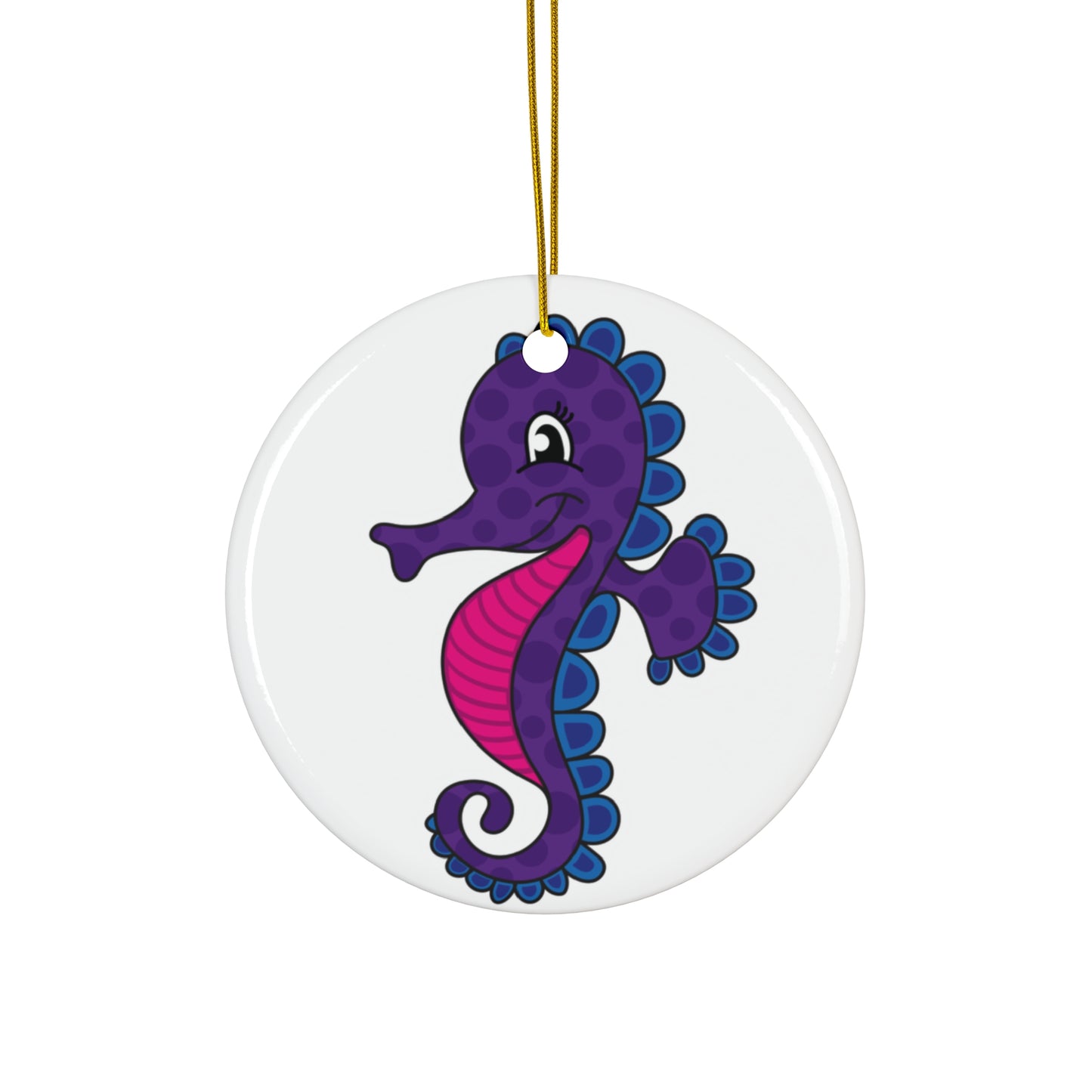 Sea Horse Ceramic Disc Ornament      Item #9701562