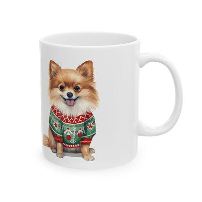 Pomeranian Dog Christmas Sweater Ceramic Mug 11oz   Item #620181