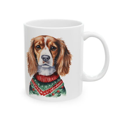 Cavalier King Charles Christmas Mug – Festive Sweater Dog Ceramic Coffee Cup 11oz   Item #54433