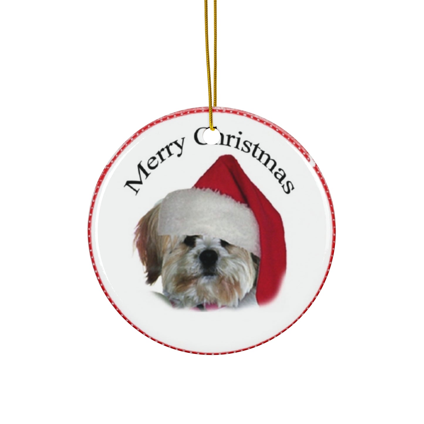 Ceramic Ornament - Merry Christmas Dog     Item #3385279