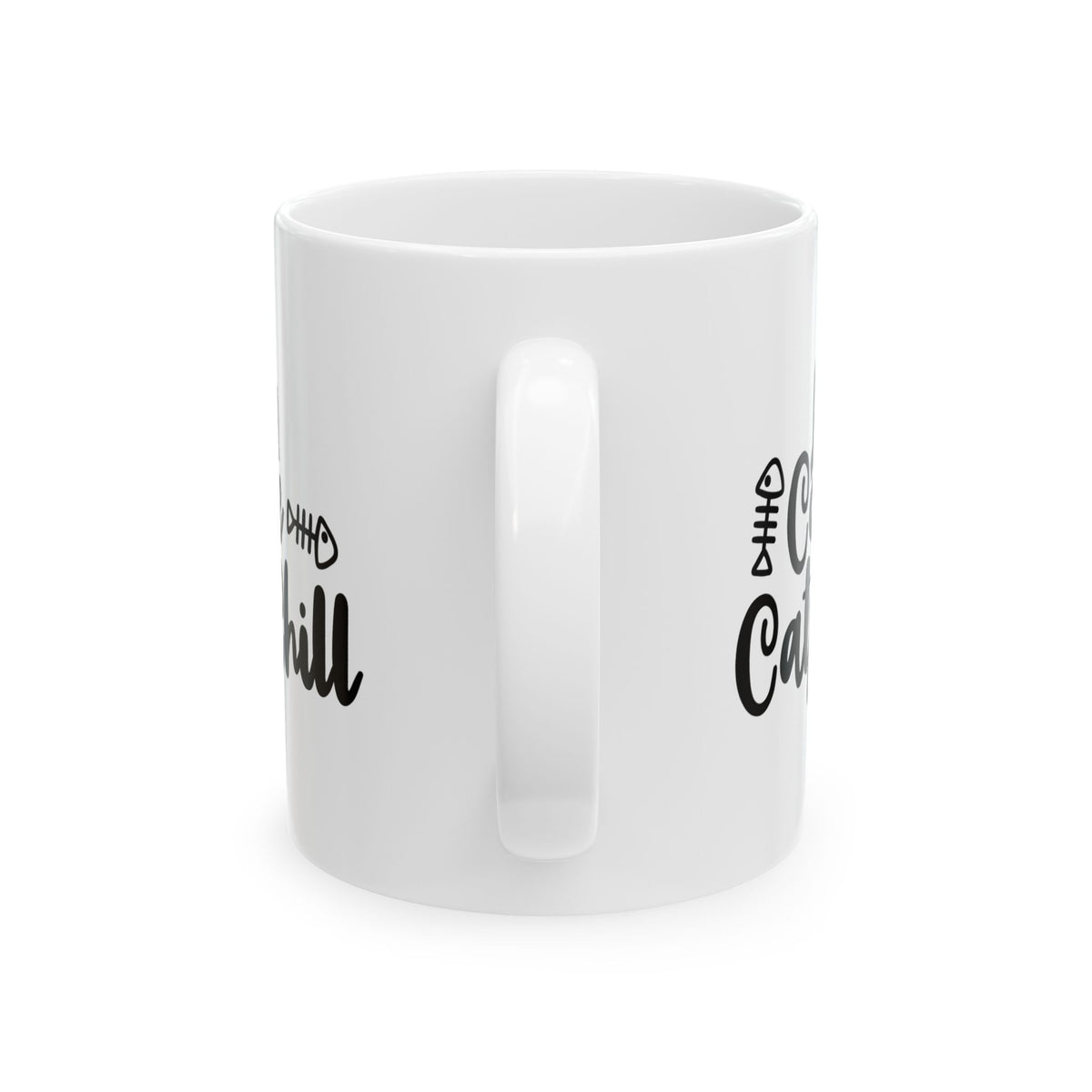 Cat Cafe Mug — "Coffee Cat Chill" Ceramic Coffee Cup 11oz   Item #50429