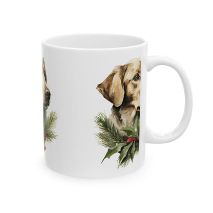 Dog Christmas Mug — Dog Portrait Holiday Coffee Cup 11oz   Item #889219
