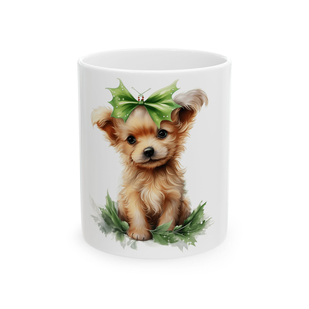 Cute Yorkie Puppy Christmas Mug – Festive Holiday Dog Coffee Cup 11oz   Item #70989