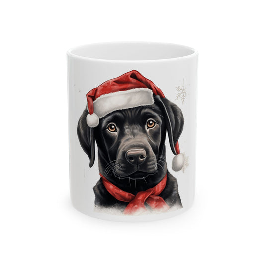 Black Labrador Puppy in Red Scarf Ceramic Mug 11oz   Item #511625