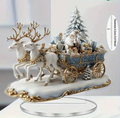 Santa's Reindeer Sleigh Christmas Figurine By Santa's Creations