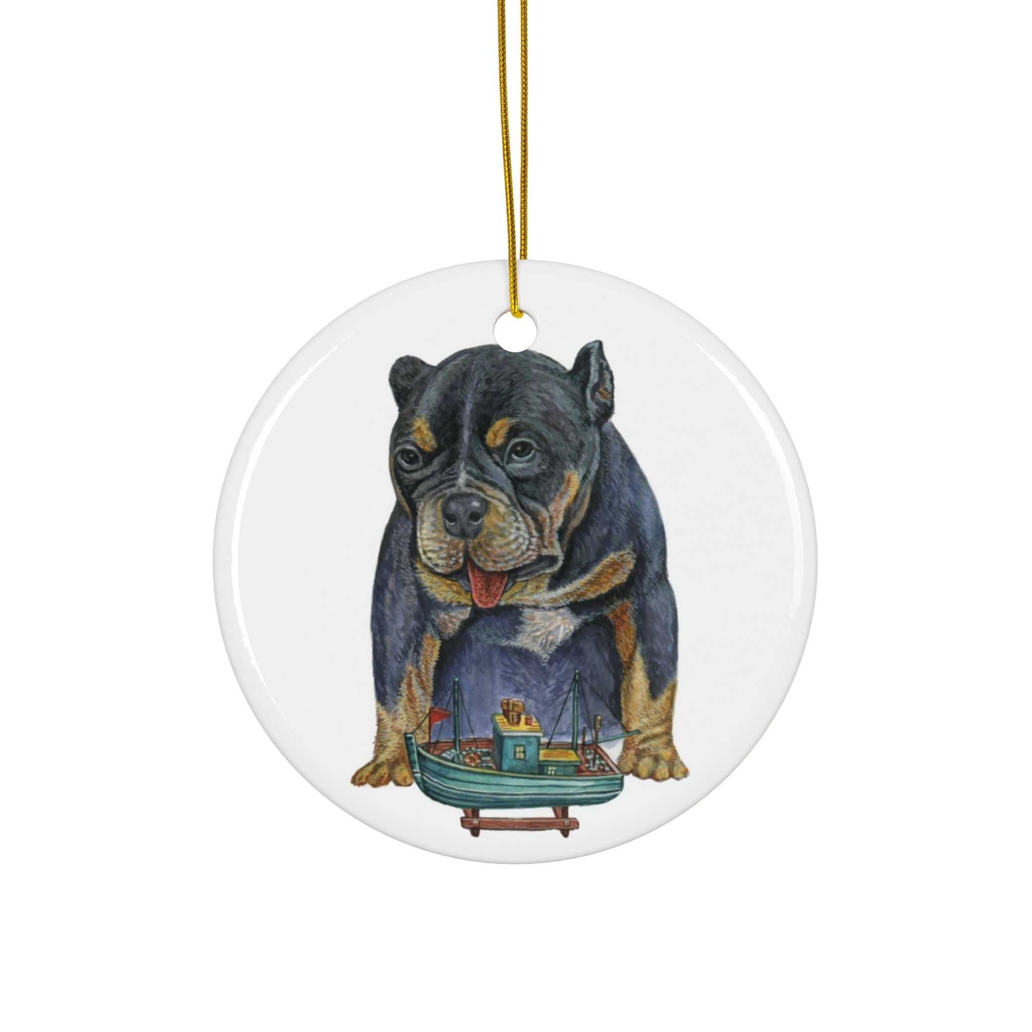 Dog Ceramic Disc Ornament        Item #327256