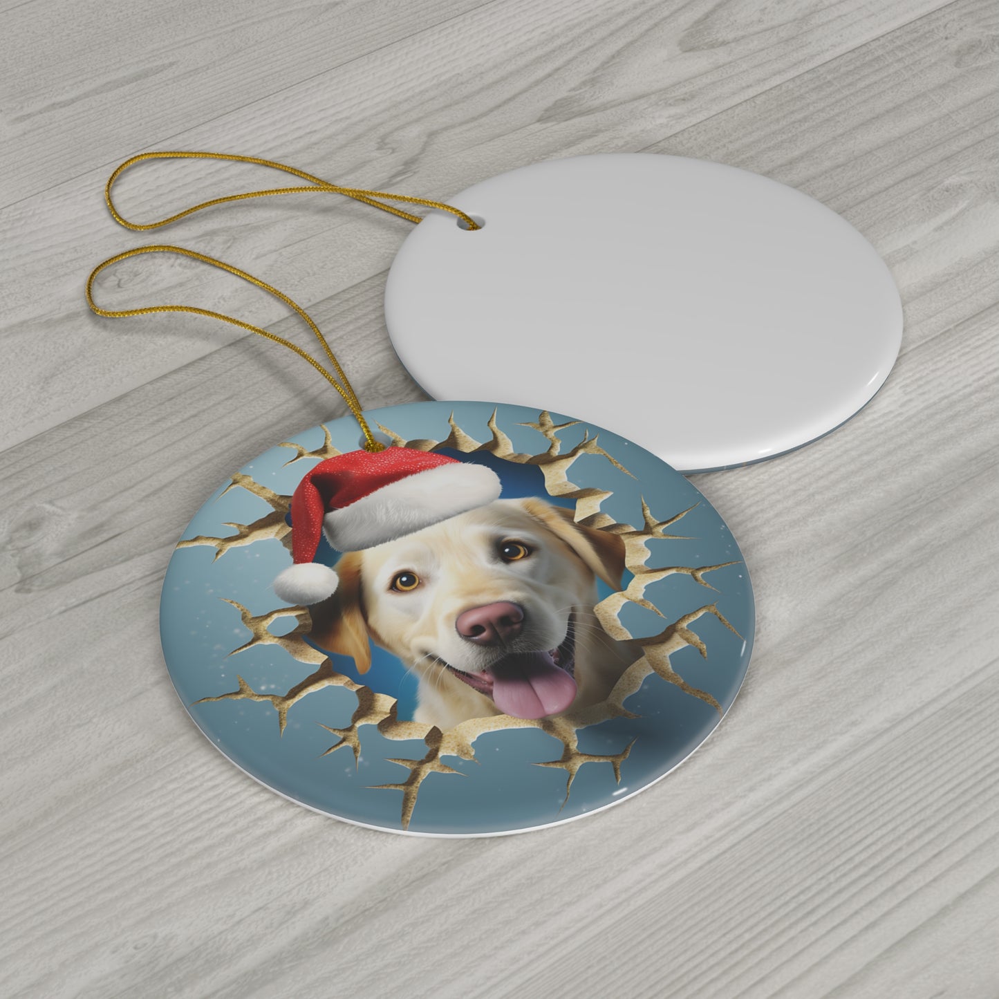 CERAMIC ORNAMENT - 3D CHRISTMAS DOG        Item #629506