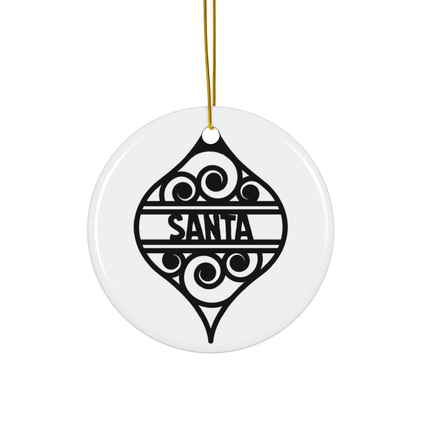 Santa Ceramic Disc Ornament      Item #9735782