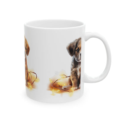 Cute Puppy Ceramic Mug — Adorable Brown Puppy Coffee Cup 11oz   Item #566104
