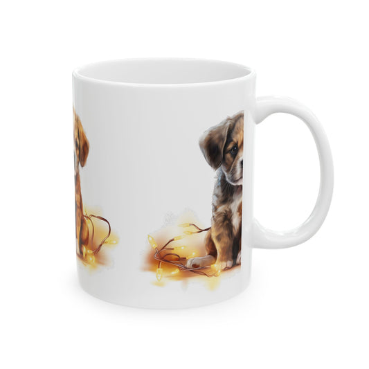 Cute Puppy Ceramic Mug — Adorable Brown Puppy Coffee Cup 11oz   Item #566104