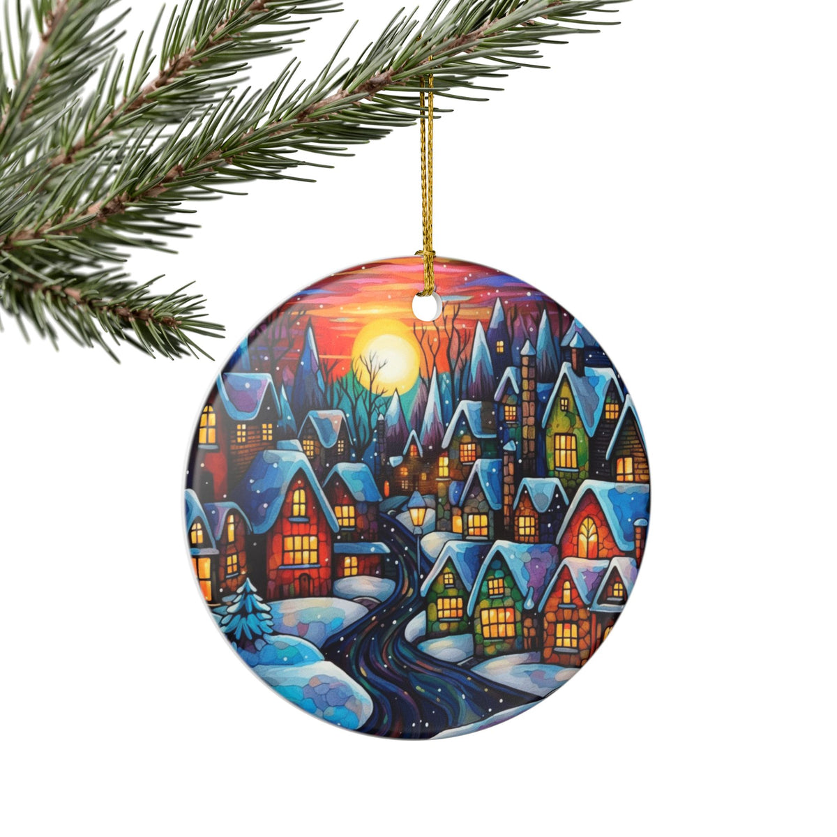 Winter Village Ceramic Christmas Ornament    Item #534633