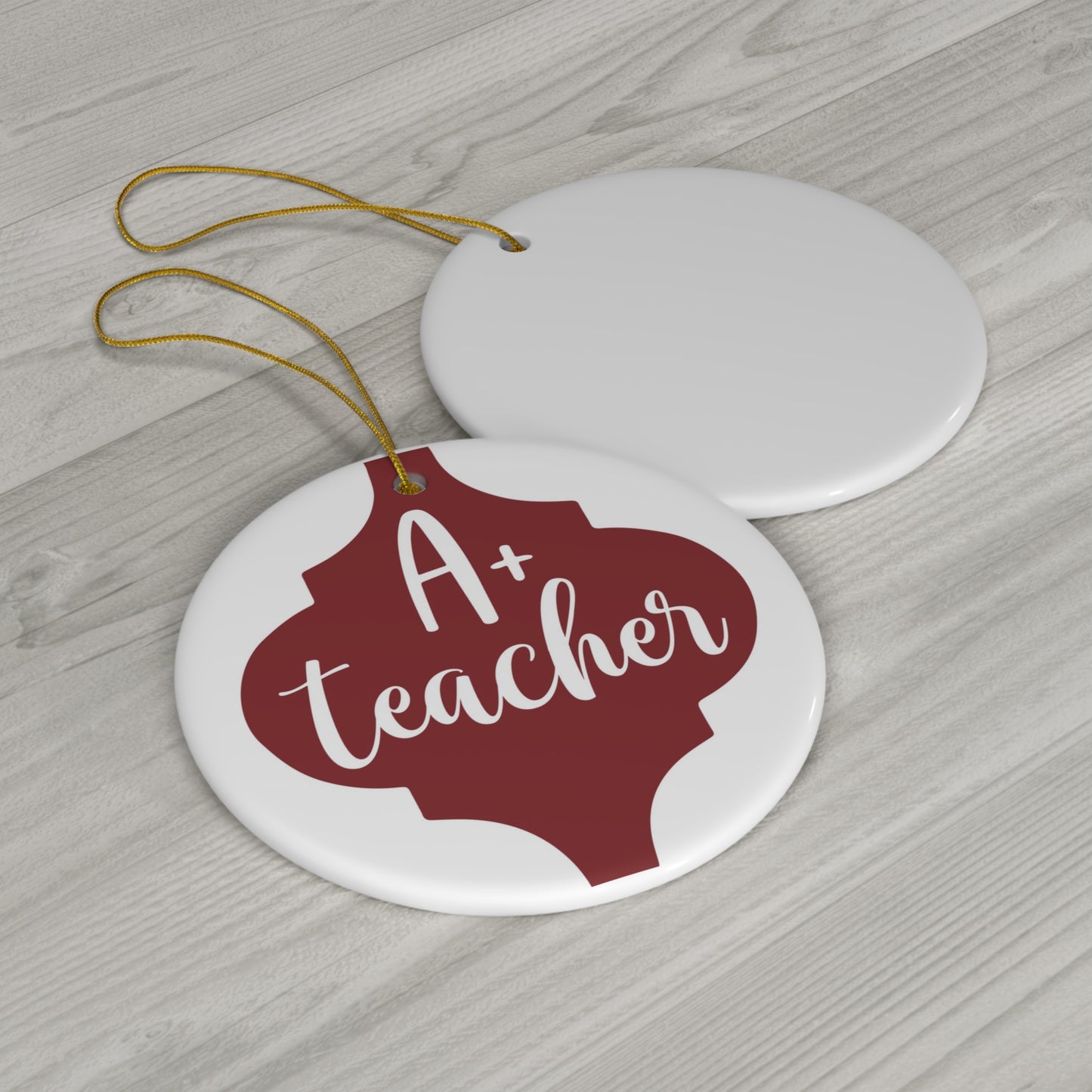 A+ Teacher Ceramic Disc Ornament           Item #1254466