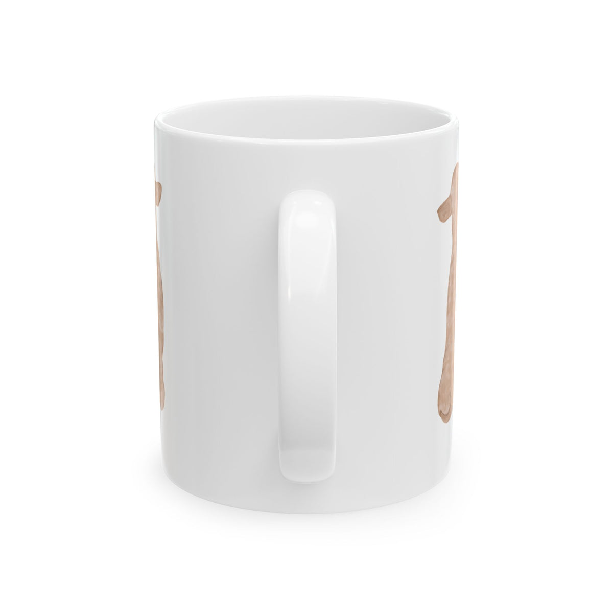 Brown Dog Silhouette Mug – Back View Ceramic Coffee Cup 11oz    Item #1689