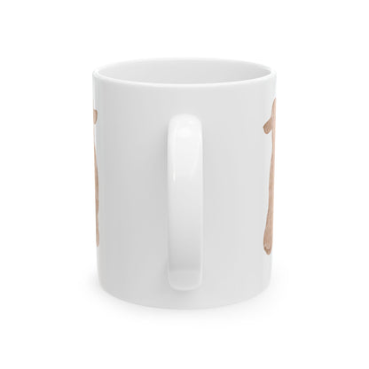 Brown Dog Silhouette Mug – Back View Ceramic Coffee Cup 11oz    Item #1689