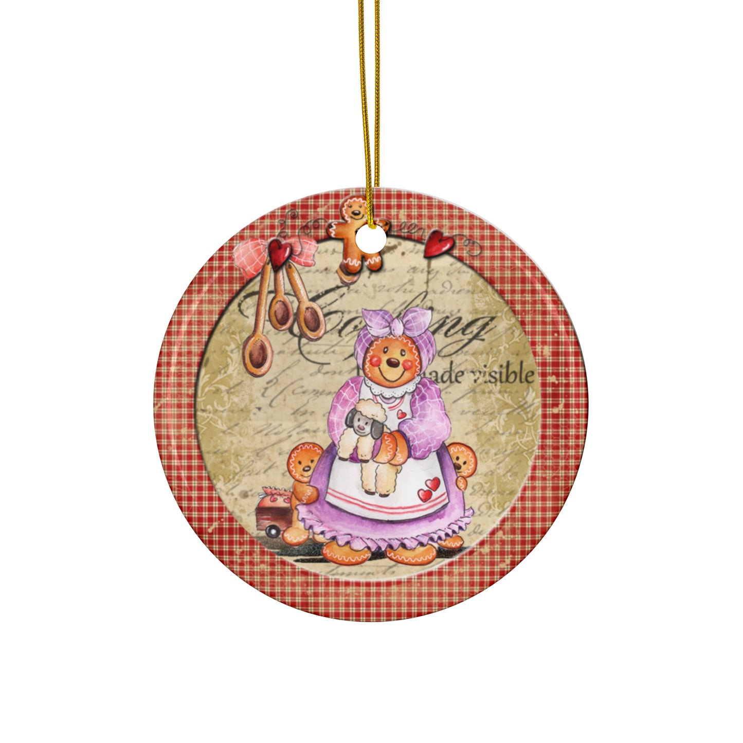 Gingerbread Woman Ceramic Disc Ornament       Item #1650303