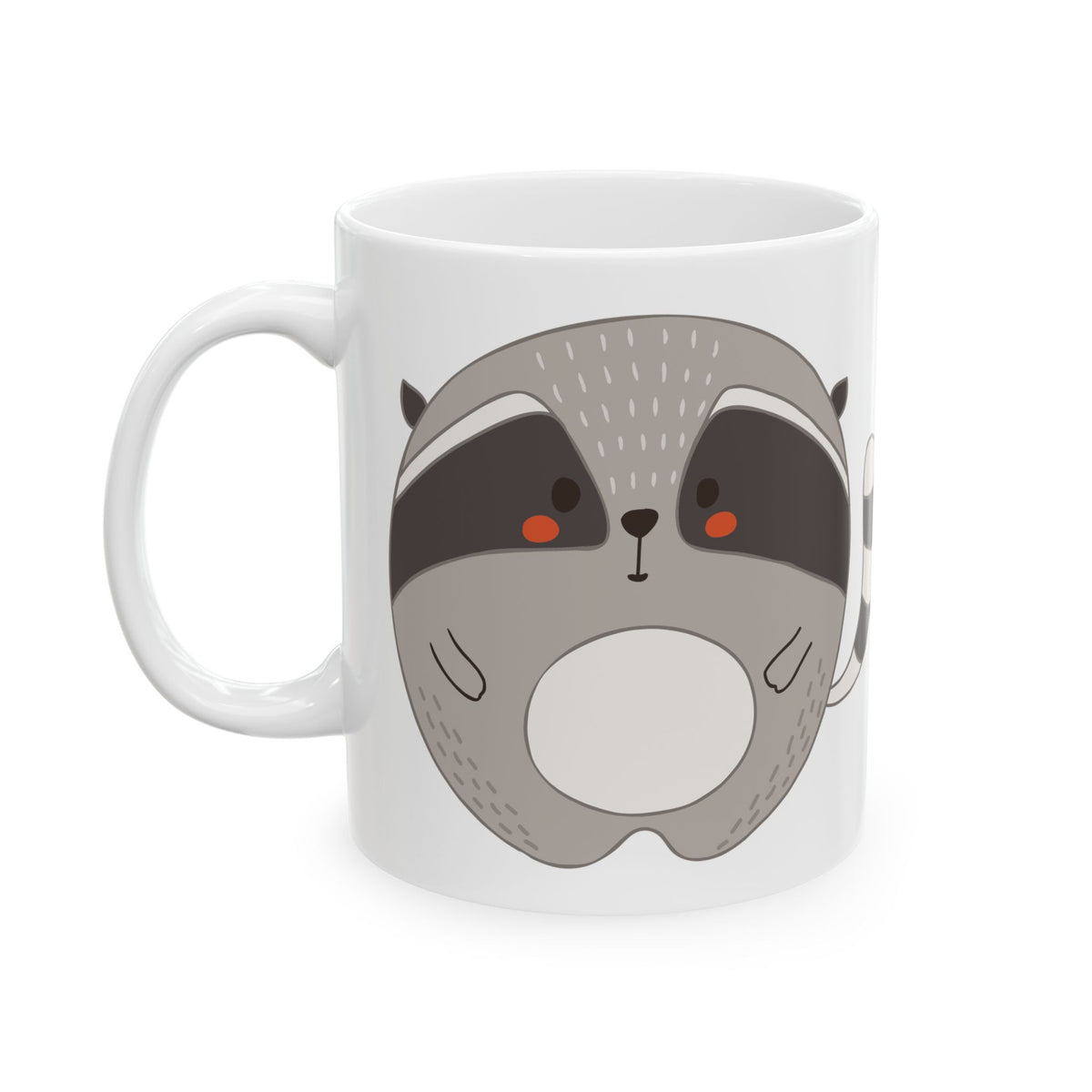 Cute Raccoon Ceramic Mug – Adorable Cartoon Animal Coffee Cup 11oz    Item #166582