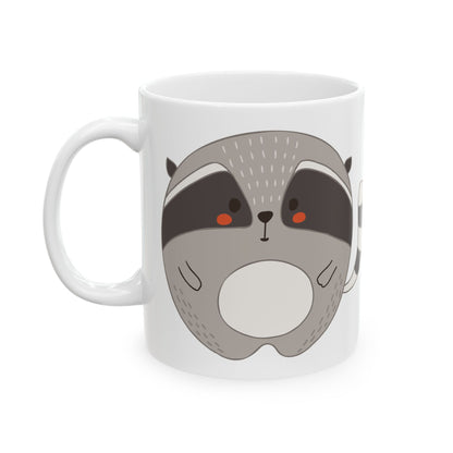 Cute Raccoon Ceramic Mug – Adorable Cartoon Animal Coffee Cup 11oz    Item #166582