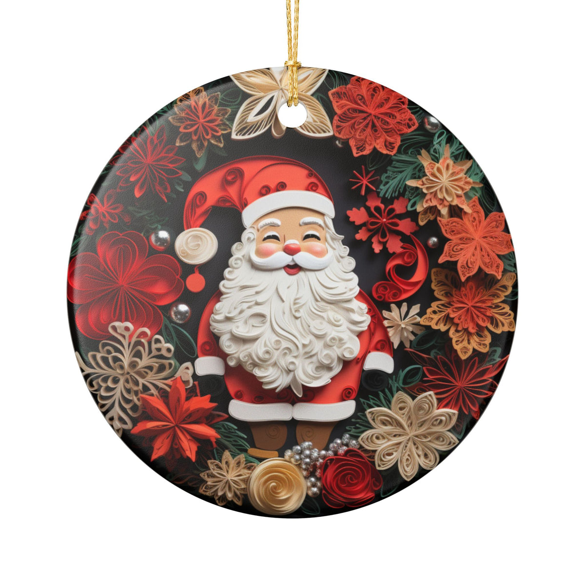 Santa Claus Christmas Ceramic Ornament    Item #465011