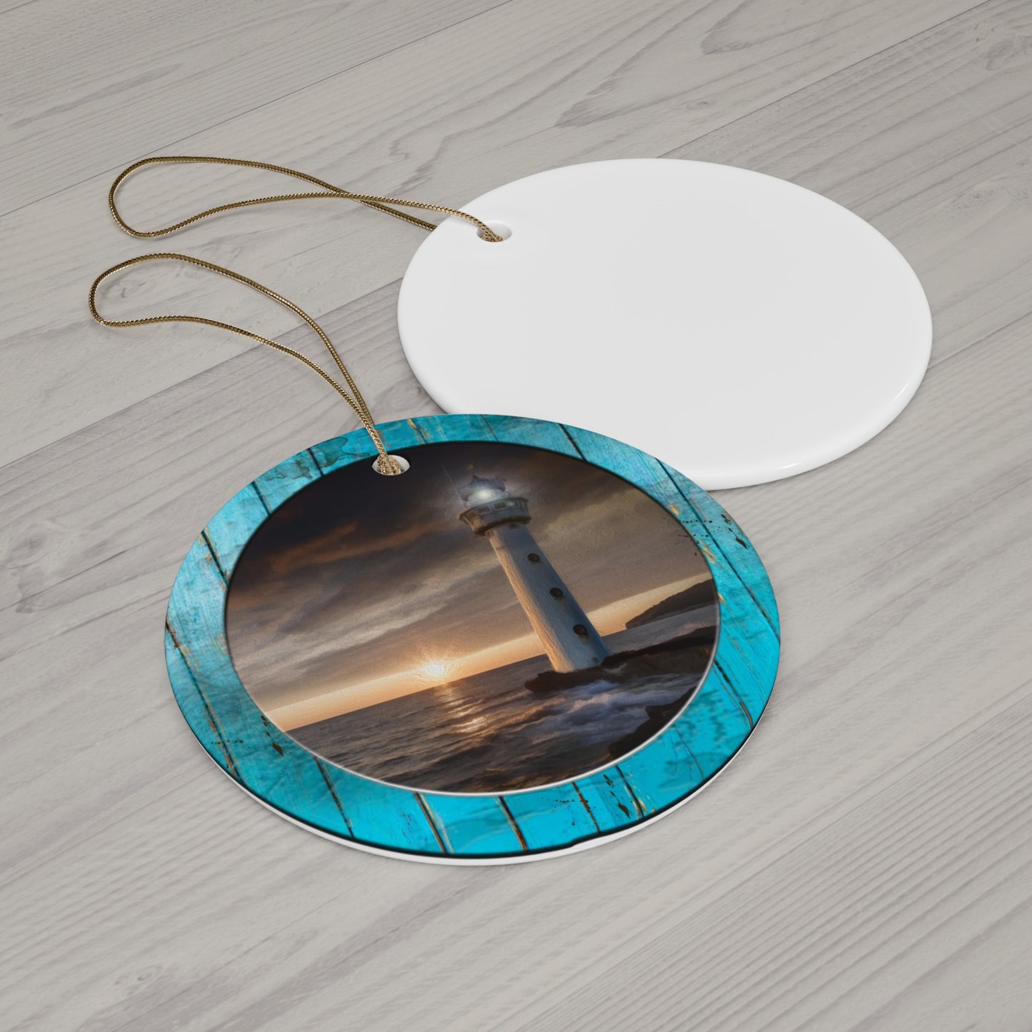 Lighthouse Ceramic Disc Ornament      Item #150023