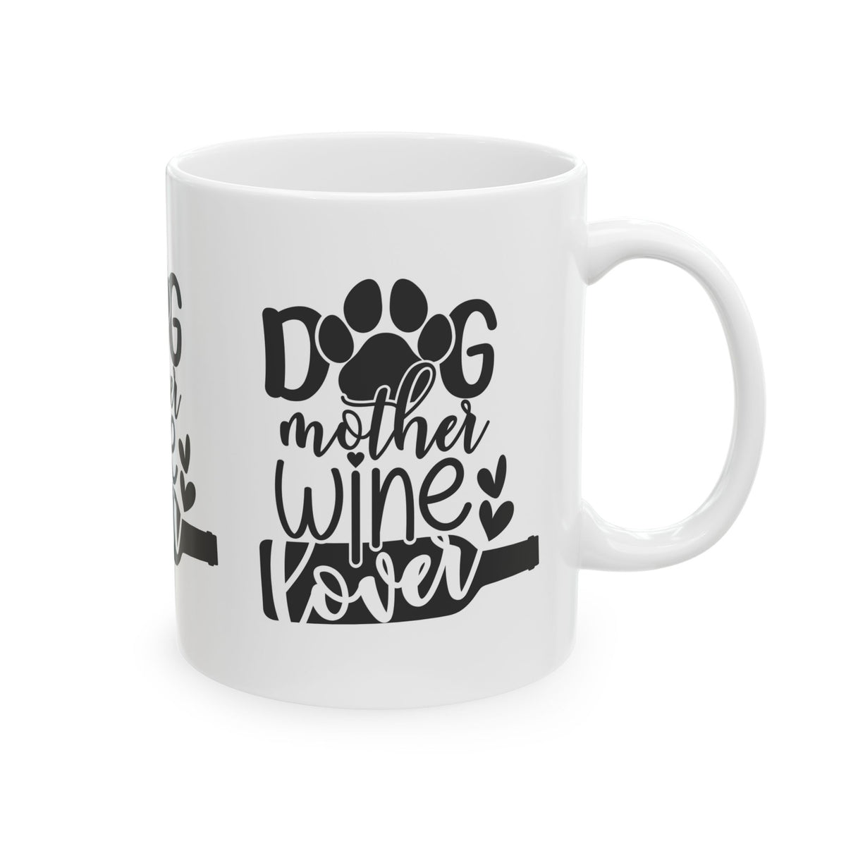 Dog Mom Wine Lover Mug — Funny Paw Print Ceramic Coffee Cup 11oz   Item #772555