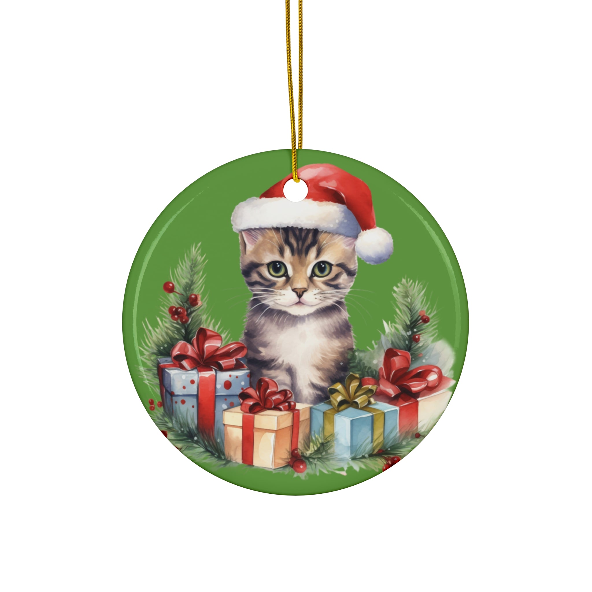 Ceramic Ornament - Christmas Cat      Item #2856696