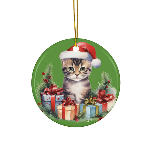 Ceramic Ornament - Christmas Cat      Item #2856696