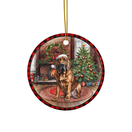 Ceramic Ornament - Bloodhound Christmas Dog       Item #3404214