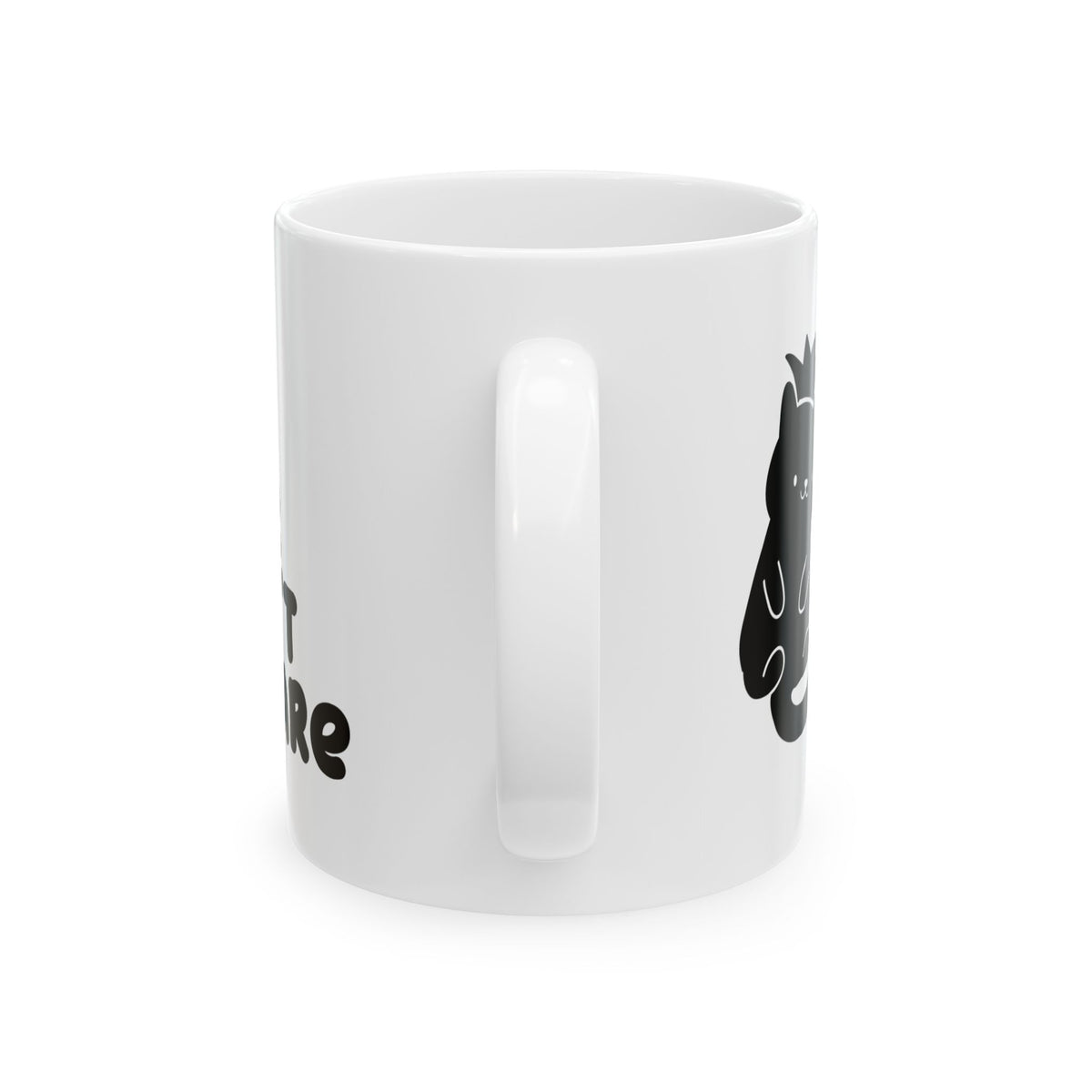 Ceramic Mug - 'Cat Hair Don't Care' Cute Black Cat Coffee Cup 11oz    Item #35557