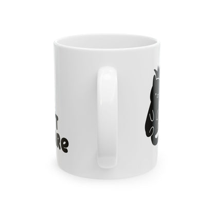 Ceramic Mug - 'Cat Hair Don't Care' Cute Black Cat Coffee Cup 11oz    Item #35557