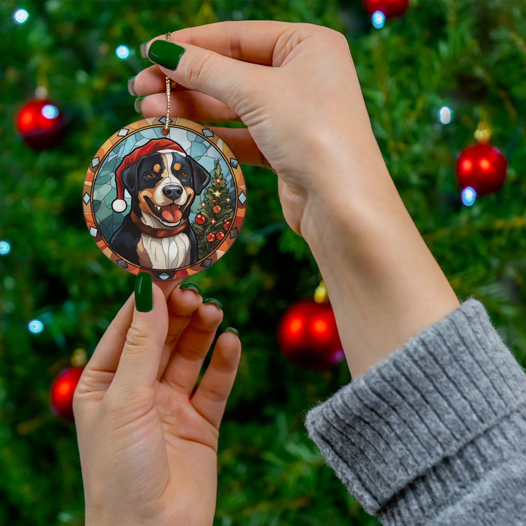 Greater Swiss Mountain Dog Ceramic Disc Ornament             Item #7645366