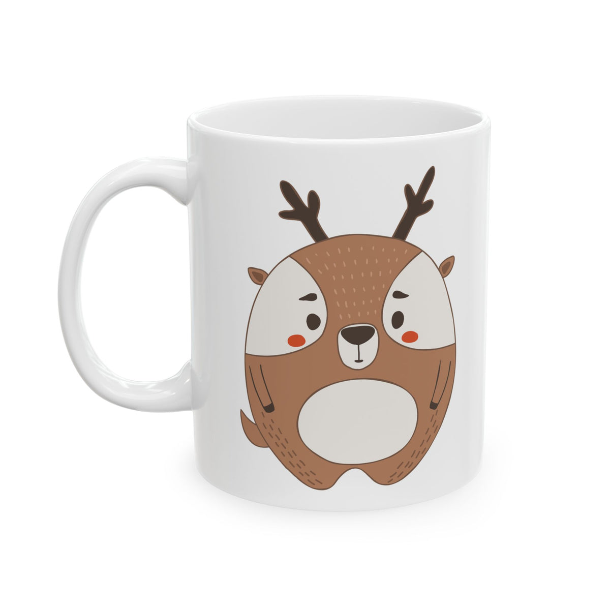Reindeer Cute Christmas Mug – Holiday Ceramic Coffee Cup 11oz     Item #3952