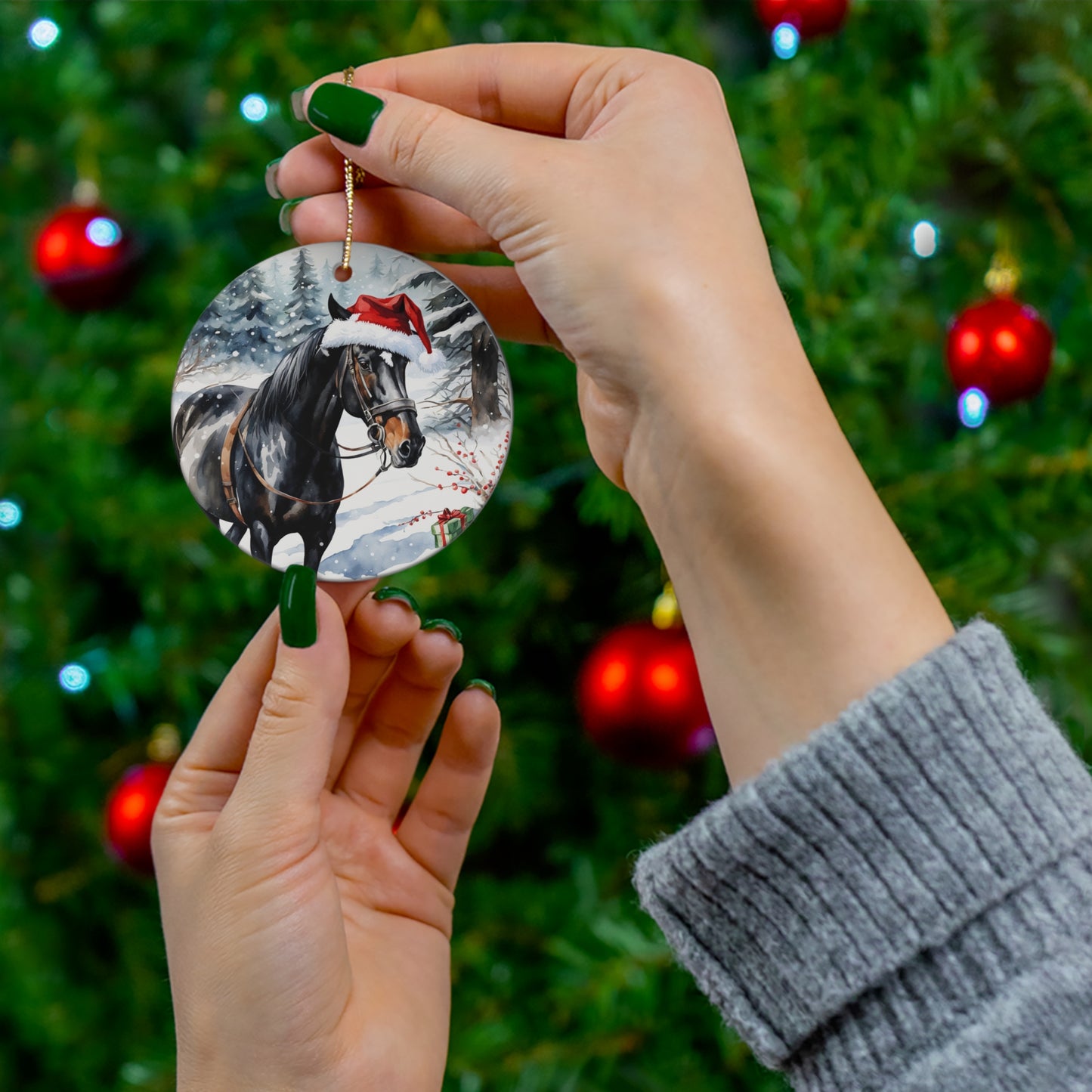 Ceramic Ornament - Horse Christmas      Item #267769