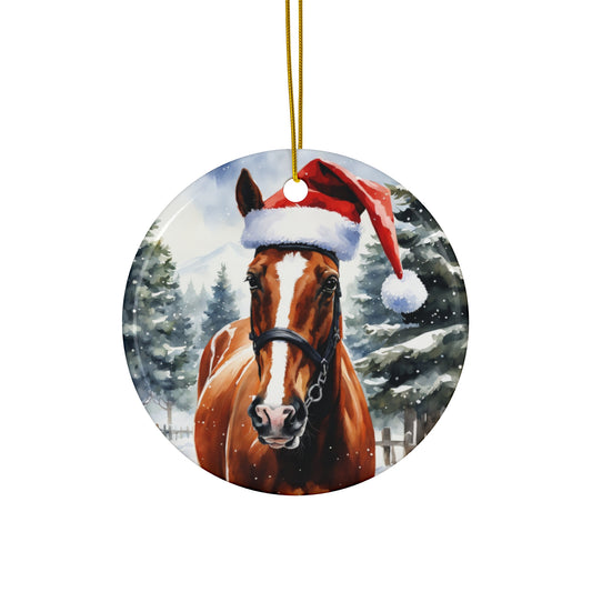 Horse Christmas Ceramic Disc Ornament        Item #2777926