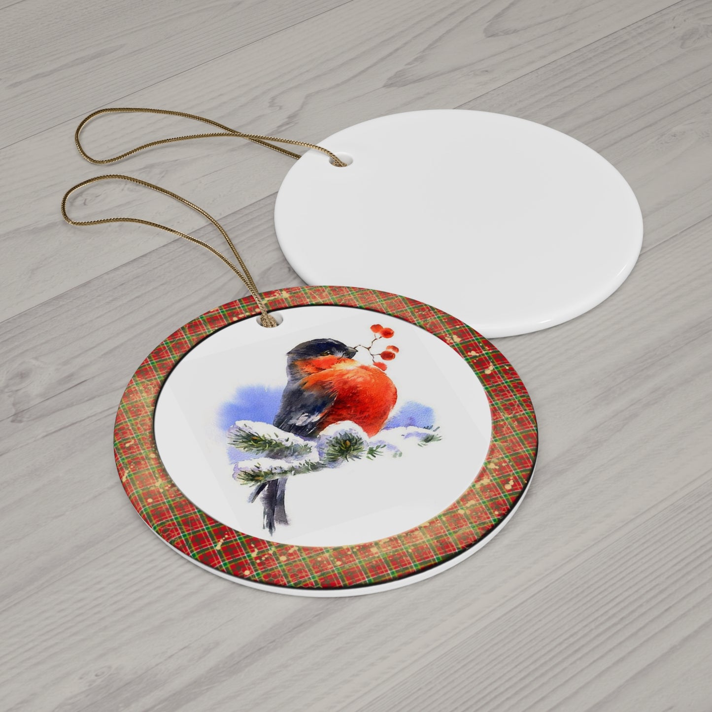 Christmas Birds Ceramic Disc Ornament      Item #493706